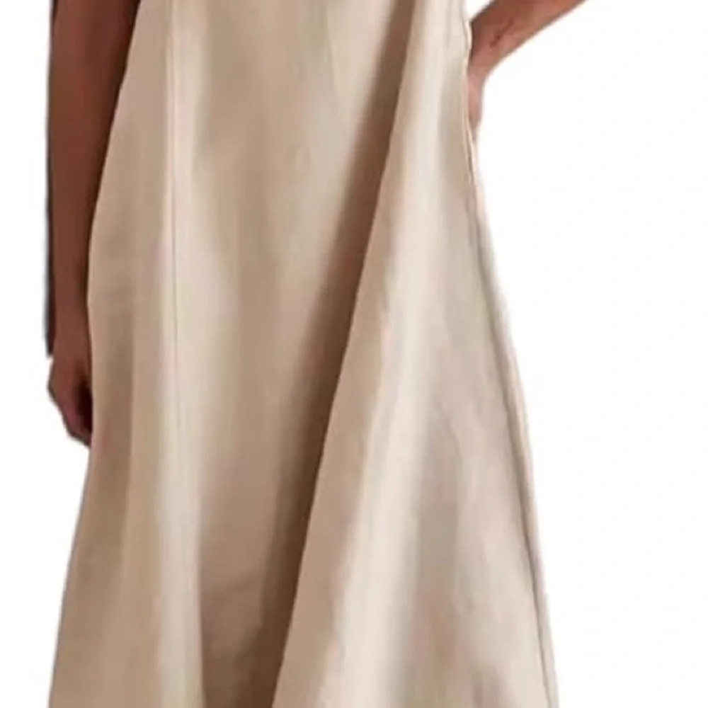 Viral Elegant Cream linen Maxi Dress - Picture 5 of 13